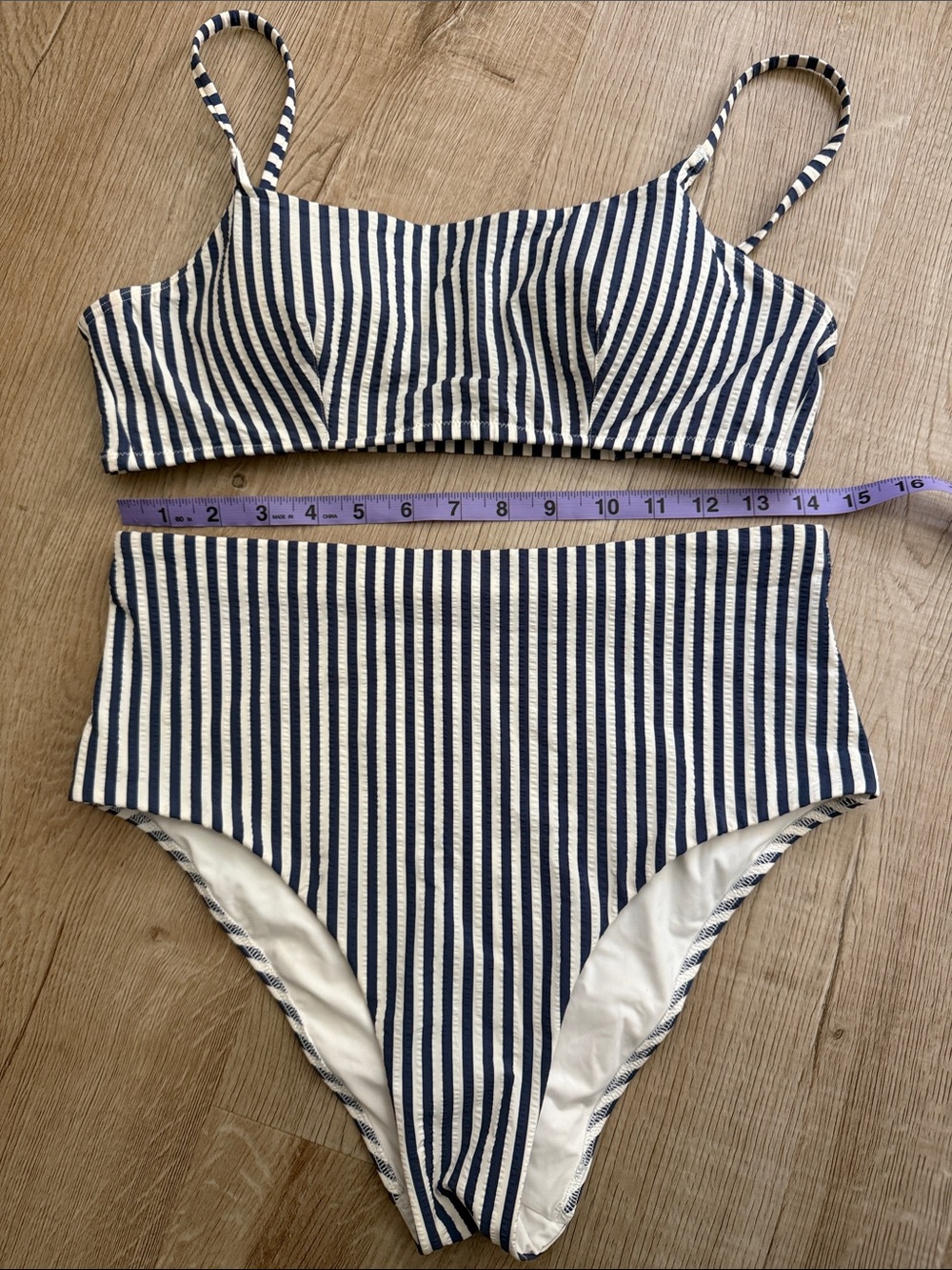 Lululemon swim Striped Navy and White High-Waist Bikini Set - Picture 5 of 5